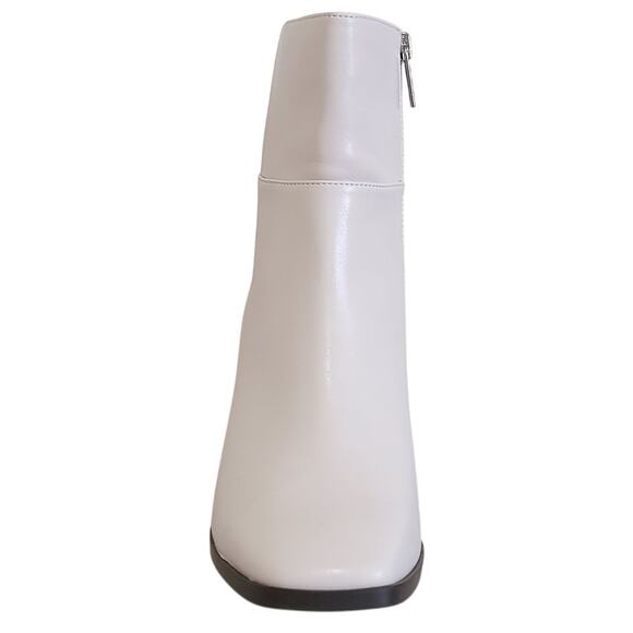 Bandolino Women Mayi Block Heel Square Toe Ankle Bootie Size US 7.5M Ivory White - Picture 4 of 6